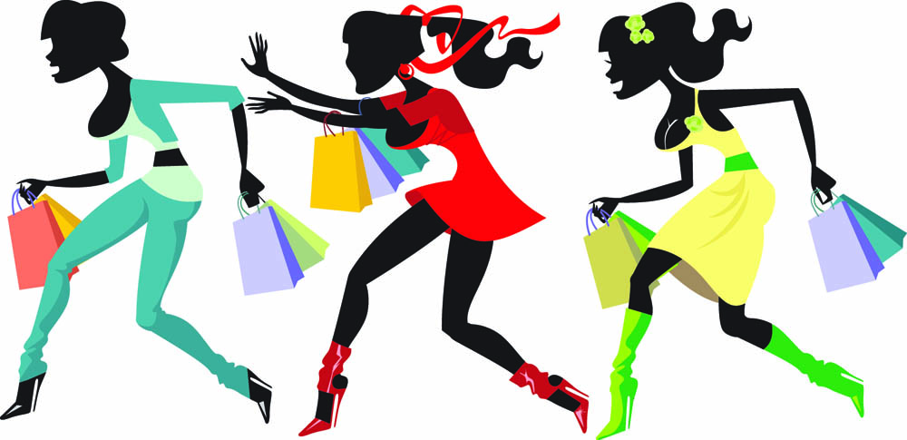 1000x485 Shopping Girl 04 Vector Free Vector 4vector