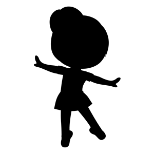 300x300 Little Girls Silhouette Clipart
