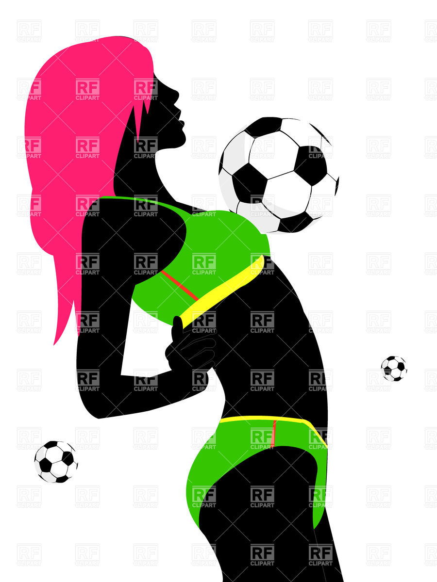 900x1200 Sexy Girl Soccer Fan Royalty Free Vector Clip Art Image