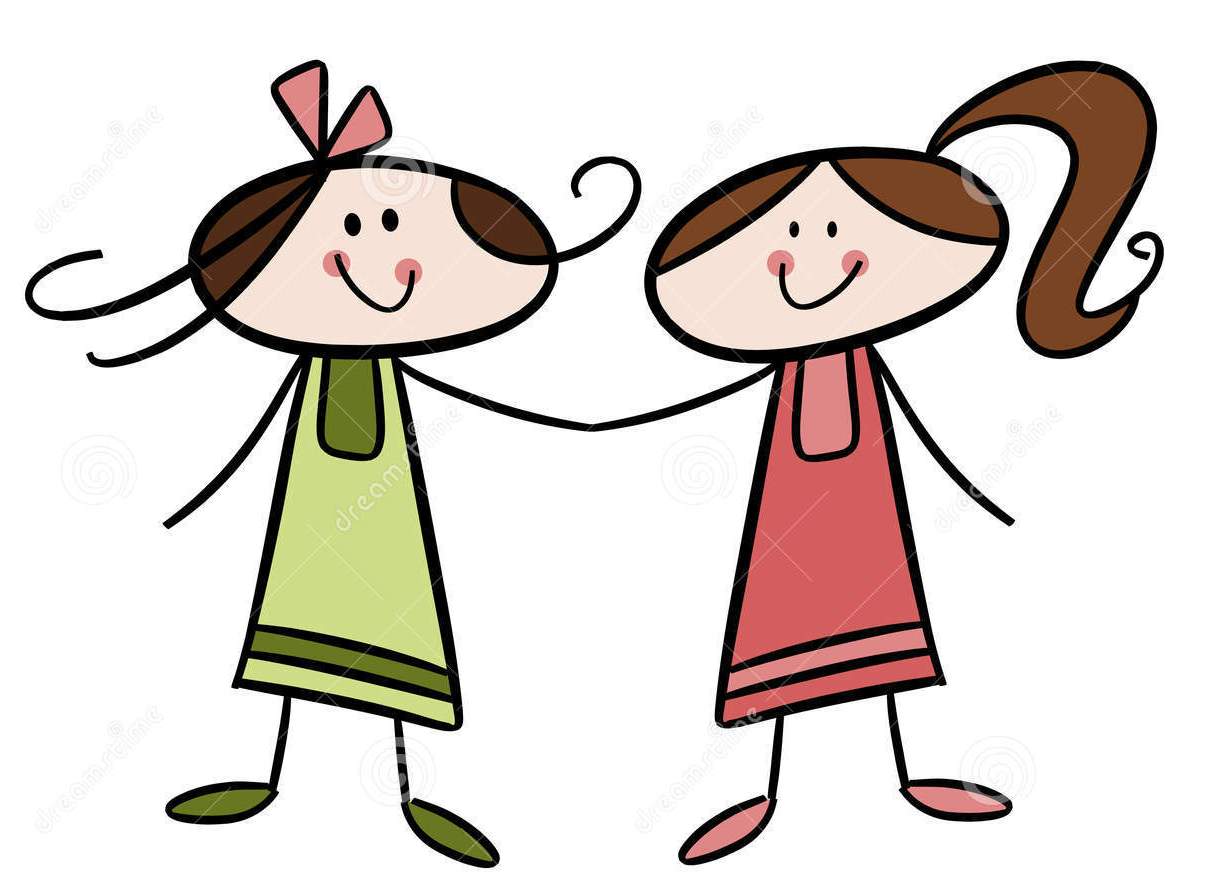 1205x879 Two Girls Clipart