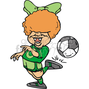 300x300 Royalty Free Toothless Female Soccer Player. 169788 Vector Clip