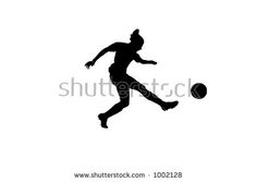 236x167 Girl Soccer Player Kicking Silhouette Sports Wall By Danadecals