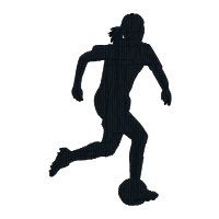 200x200 Little Girls Soccer Clipart Silhouette