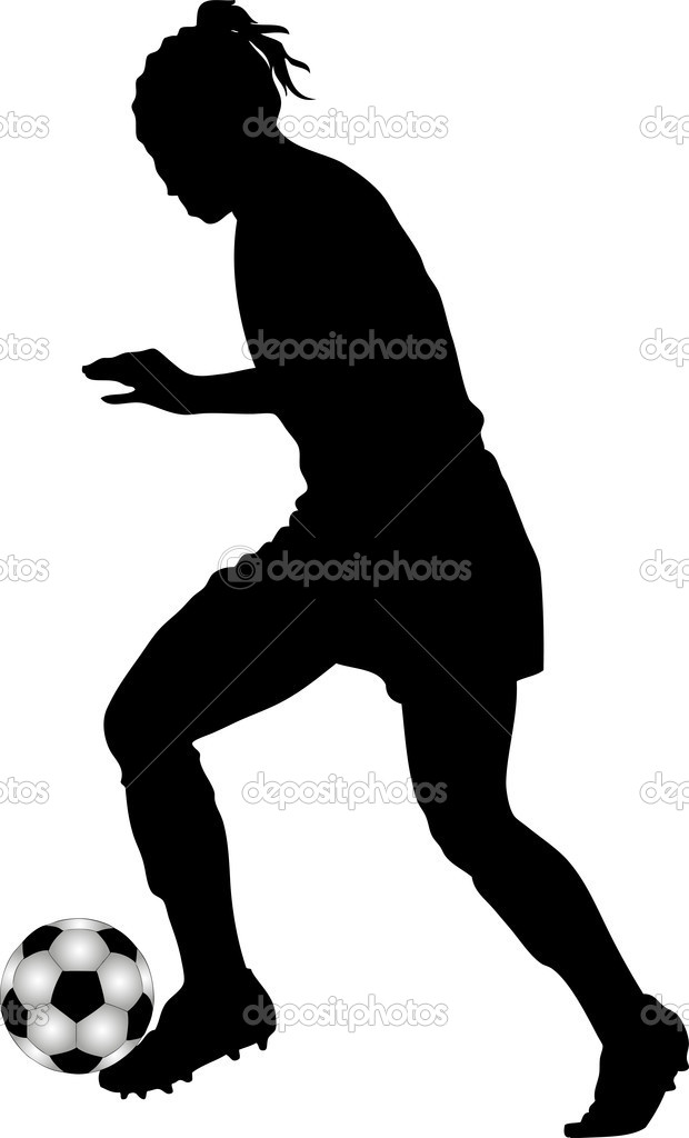 620x1024 Soccer Player Black And White Clipart