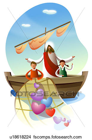 309x470 Drawings Of Jesus Christ Standing A Boy And A Girl In A Boat