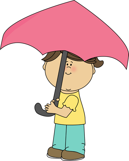 441x550 Little Girl With An Umbrella Clip Art