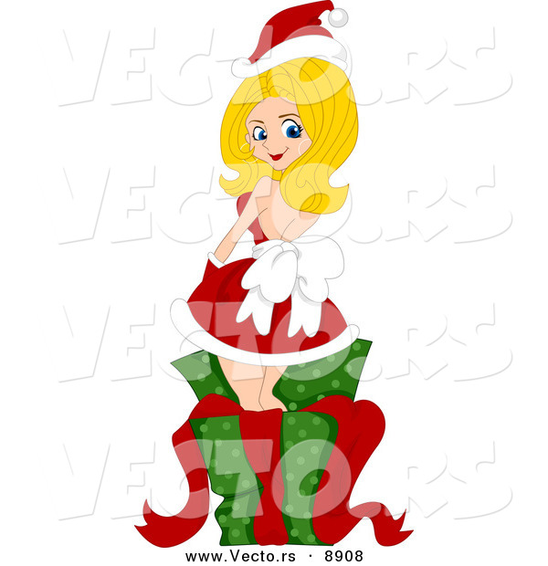 600x620 Cartoon Vector Of A Pin Up Girl Standing In A Gift Box