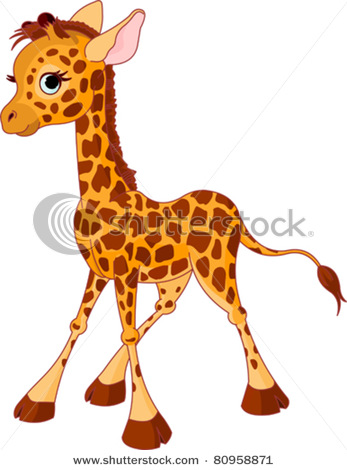 347x470 Of An Adorable Cartoon Giraffe Standing Up In A Vector Clip Art