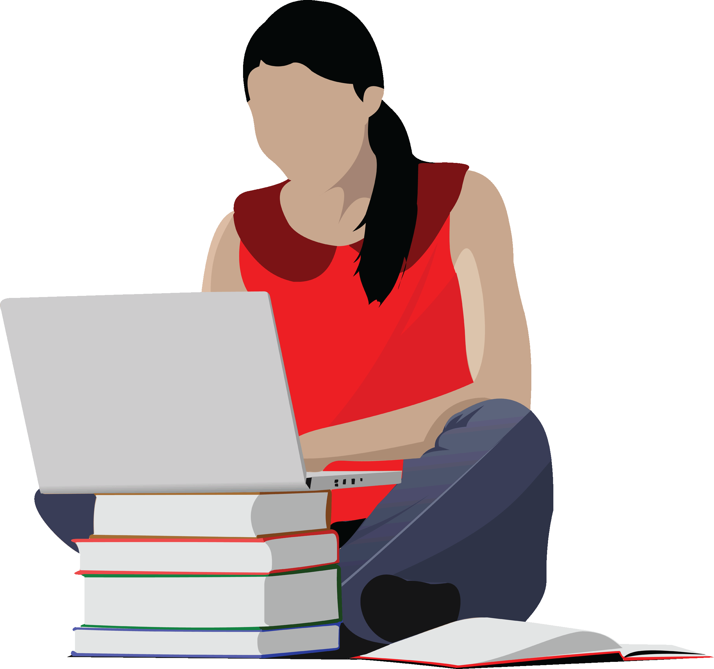 2400x2250 College Girl Studying Clipart Clipart Kid