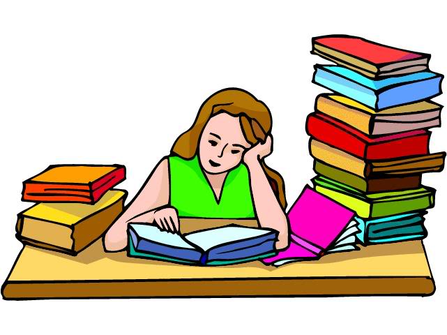 641x480 Free Clipart Girl Studying