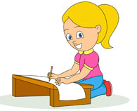 195x158 Free Clipart Of Girl Studying