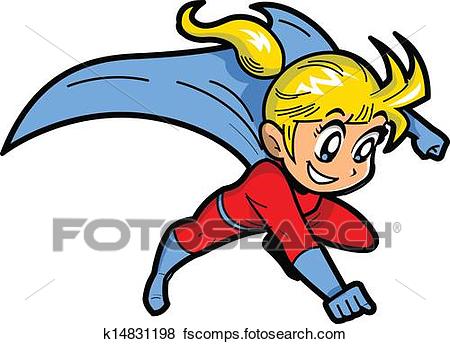 450x344 Clip Art Of Anime Manga Girl Superhero K14831198