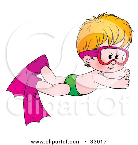450x470 Little Boy Clipart Swimming