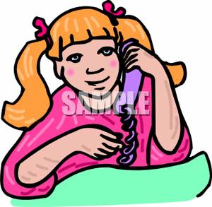 300x293 Free Clipart Image A Girl Talking On The Phone