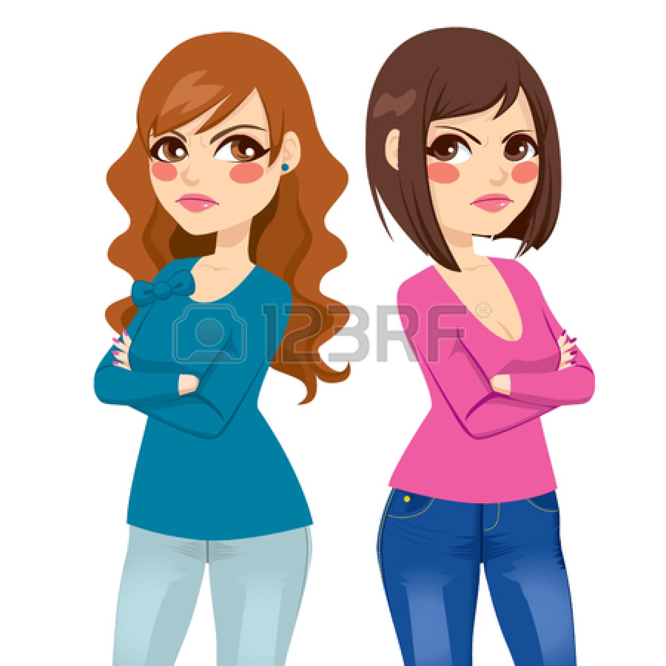 1350x1350 Two Girls Clipart