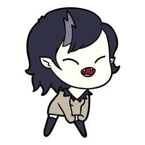 300x300 Cartoon Vampire Girl Pointing And Laughing Royalty Free Stock