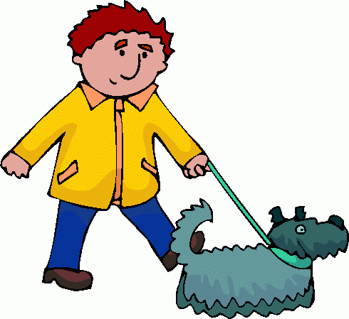490x449 Man Clipart Walking Dog
