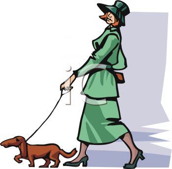 350x344 Uptown Lady Walking Her Dog
