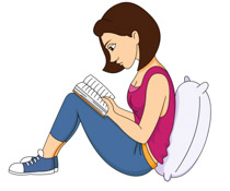 210x175 Clipart Girl Reading Book 101 Clip Art