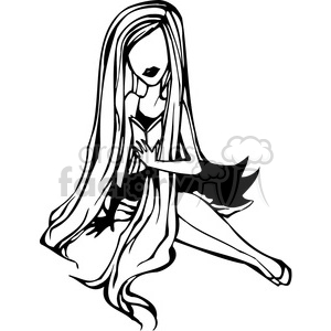 300x300 Royalty Free Girl Reading A Book 384766 Vector Clip Art Image