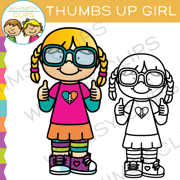 600x600 Thumbs Up Girl Clip Art , Images Amp Illustrations Whimsy Clips