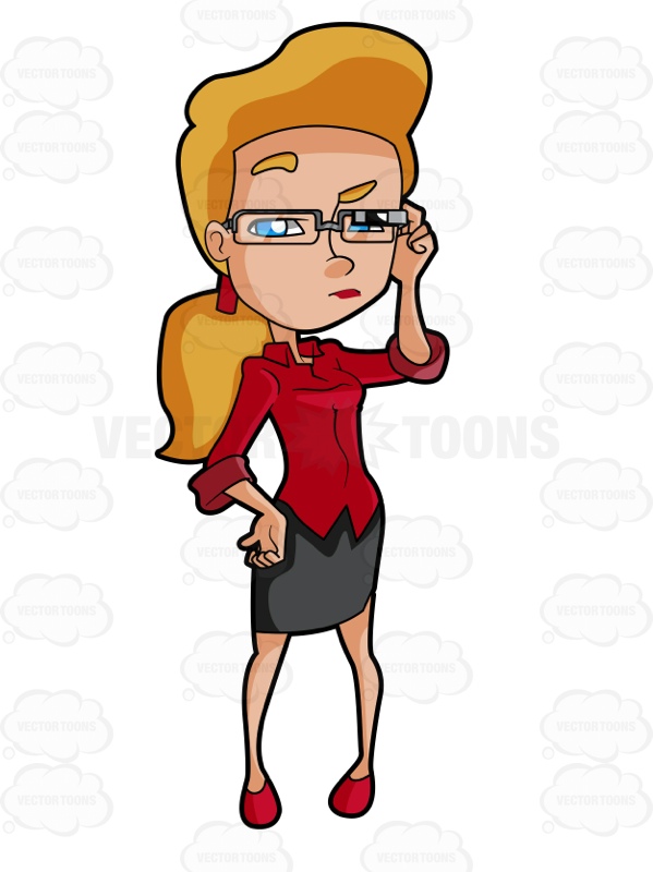 599x800 Woman Wearing Smart Glass Cartoon Clipart