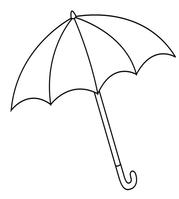 600x667 Umbrella Clipart Line Drawing