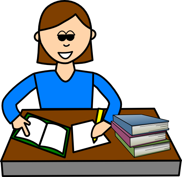 600x583 Girl Writing In Diary Clipart