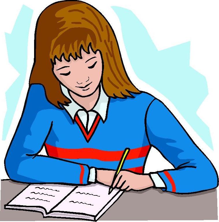 758x768 Girl Writing Clipart
