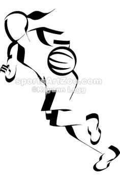 236x354 Basketball Silhouette Of A Female Basketball Player Dribbling