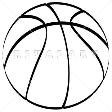 361x361 Black And White Basketball Clipart