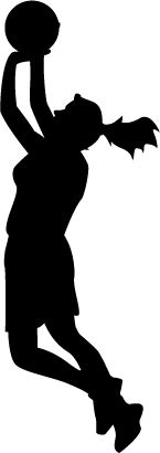 145x410 Basketball Girl Silhouette Clipart