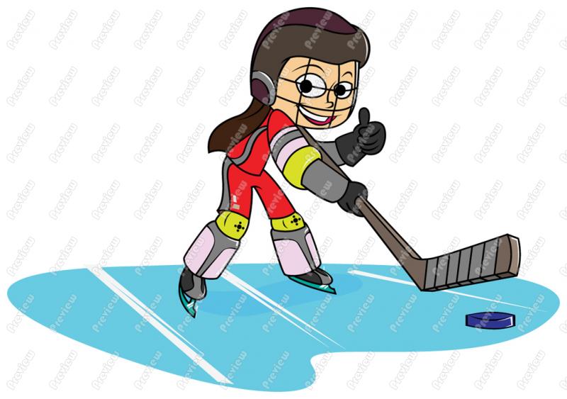 800x563 Girls Hockey Clipart