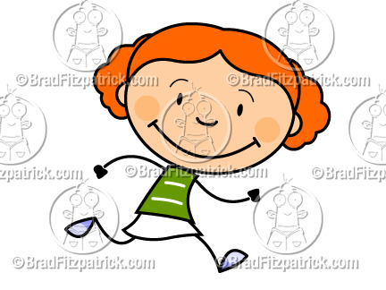 432x324 Cartoon Girl Running Clipart