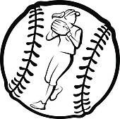 170x169 Softball Clip Art