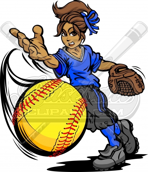 510x590 Fastpitch Softball Clipart Vector Clipart Image