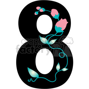300x300 Royalty Free Number 8 Girly 388593 Vector Clip Art Image