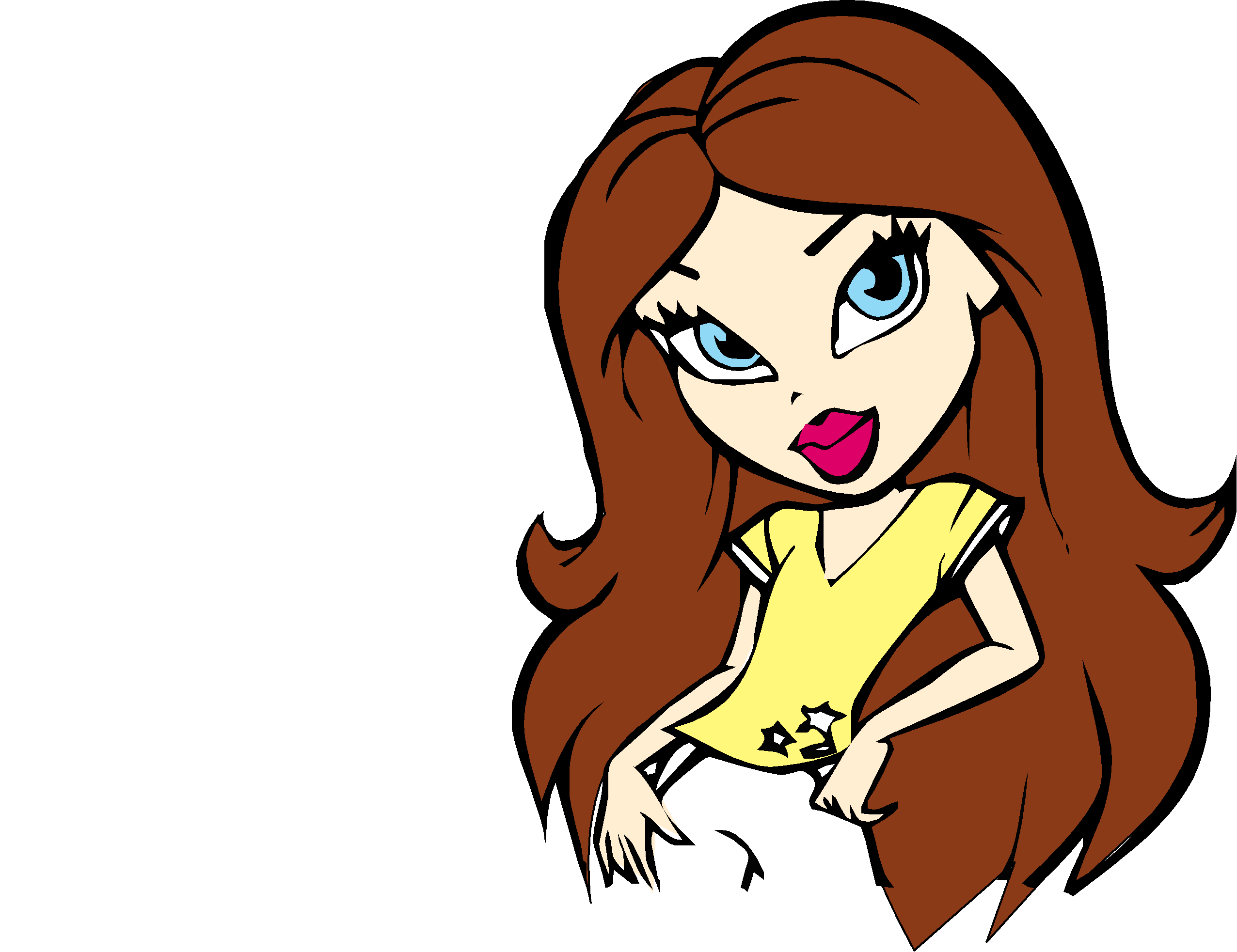 2552x1965 Cute Cartoon Fashionable Girly Girl Free Vector 4vector