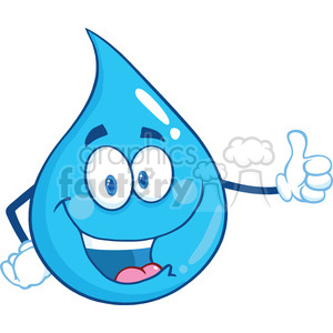 300x300 Royalty Free Royalty Free Rf Clipart Illustration Happy Water Drop
