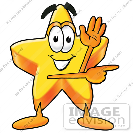 450x450 Clip Art Graphic Of A Yellow Star Cartoon Character Waving