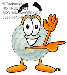 270x300 Illustration Of A Golf Ball Cartoon Character Giving Directions