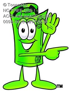 232x300 Illustration Of A Rolled Money Cartoon Character Giving Directions