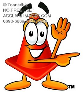 271x300 A Cone Cartoon Character Giving Directions
