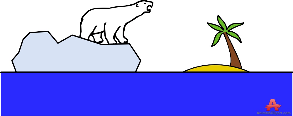 999x396 Polar Bear On Ice Glacier Free Clipart Design Download