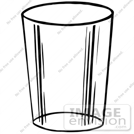 450x450 Clipart Of A Glass Cup In Black And White