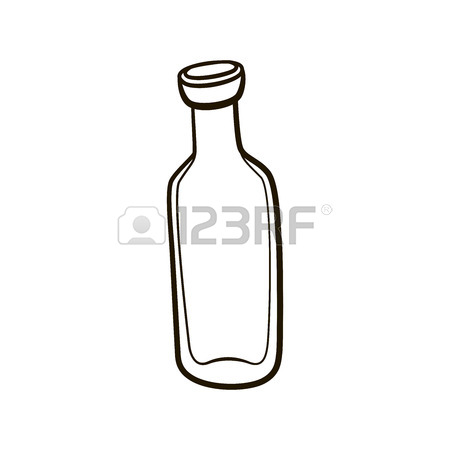 450x450 Empty Old Fashioned Milk Bottle Icon. Hand Drawing Contour