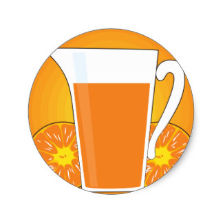 324x324 Orange Juice Stickers Zazzle