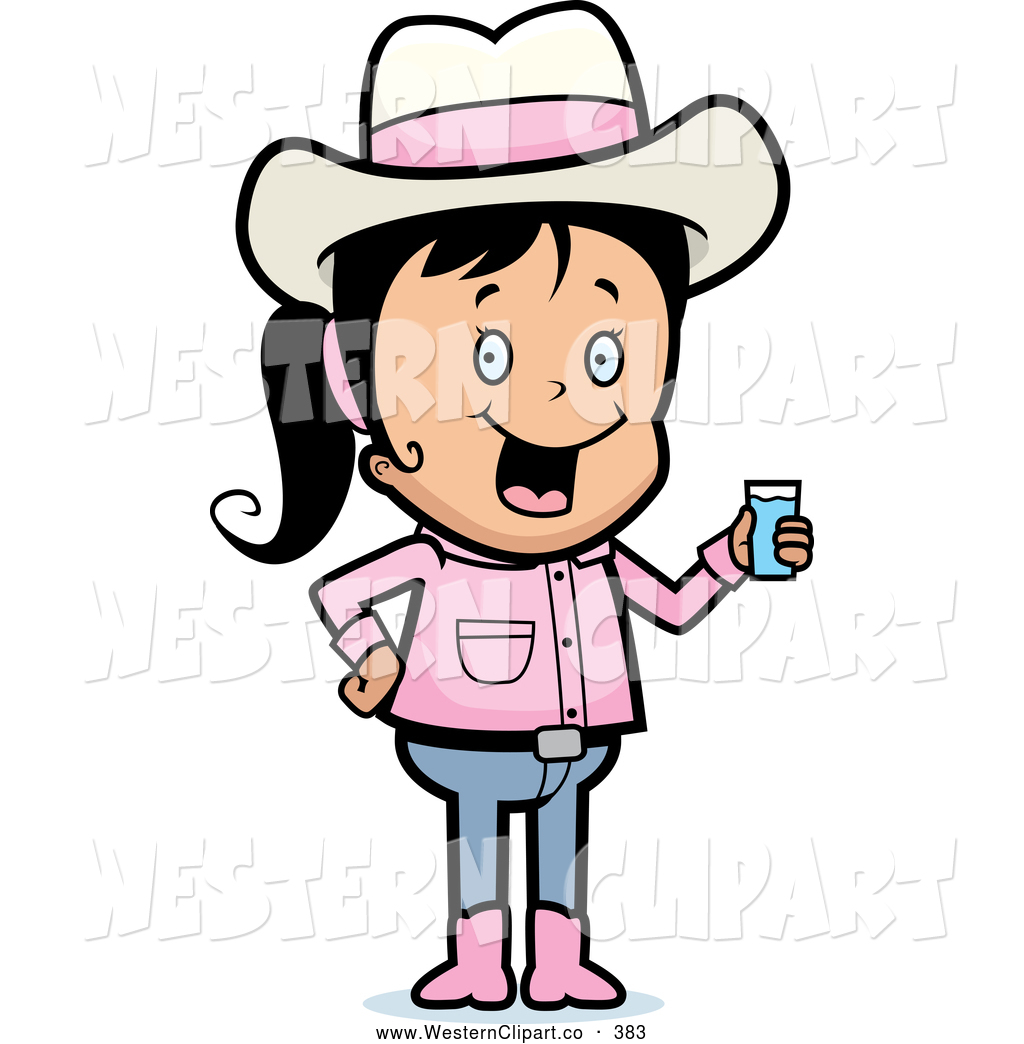 1024x1044 Vector Western Clip Art Of A Grinning Black Haired Cowgirl Holding