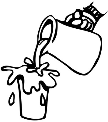 355x400 A Glass Of Water Clipart Black And White