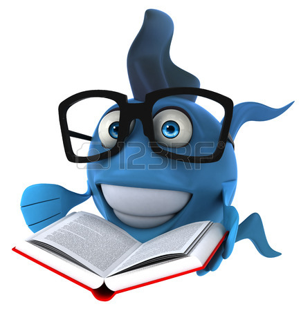 435x450 Cartoon Yellow Fish With Glasses Stock Photo, Picture And Royalty